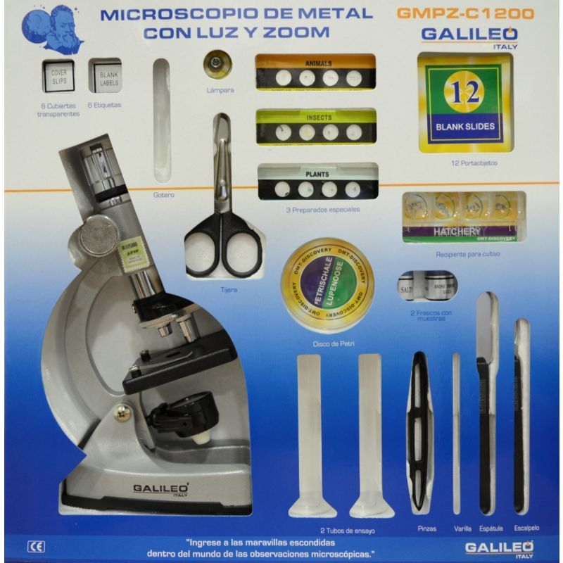 Microscopio De Metal Gmpz-c1200 Con Luz Y Zoom