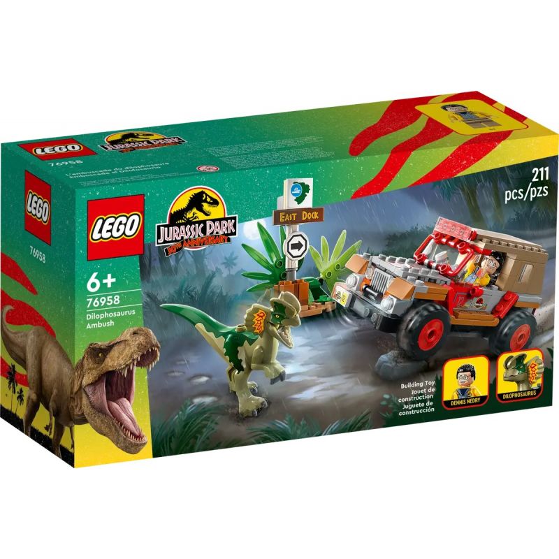 Lego 76958 Jurassic World Emboscada Al Dilofosaurio 211 Pz