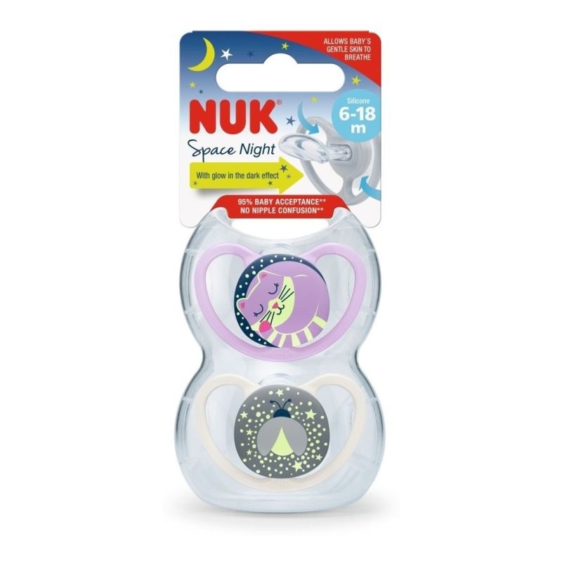 Chupete X2 Space Luminoso 6-18m Gatito/Mariquita