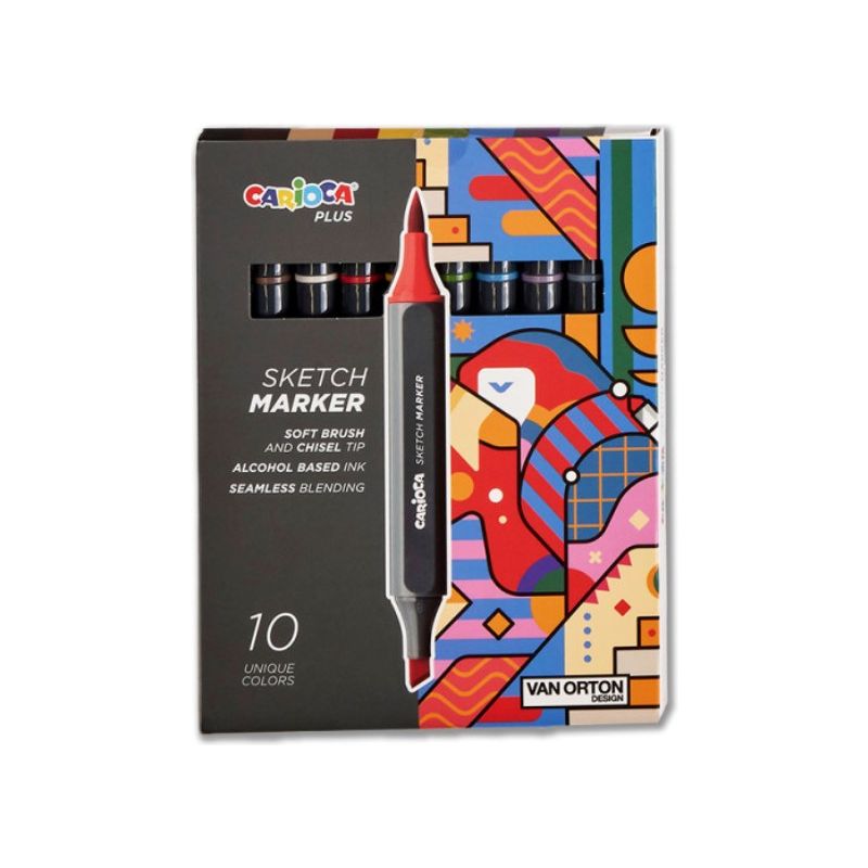 Marcadores Plus Sketch Doble Punta X 10 Colores