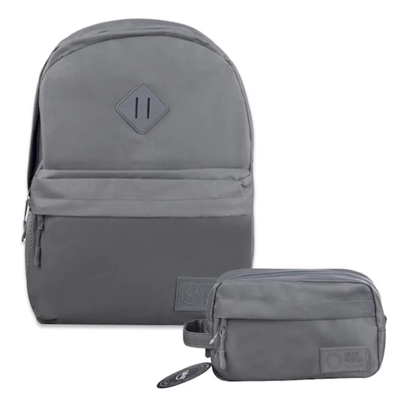 Kit Escolar Mochila + Cartuchera Clasiccs Gris