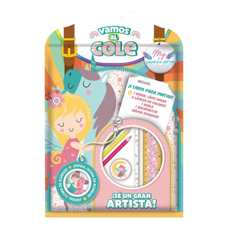 Libro Para Pintar Vamos Al Cole Unicornio