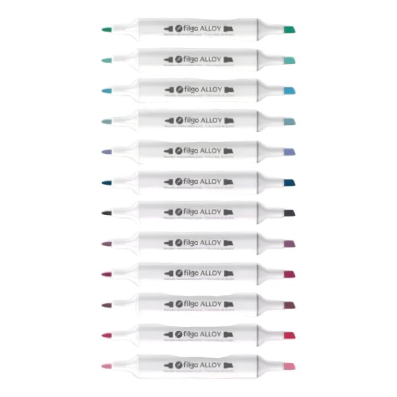 Marcador Artístico Doble Punta Alloy x12 Fríos