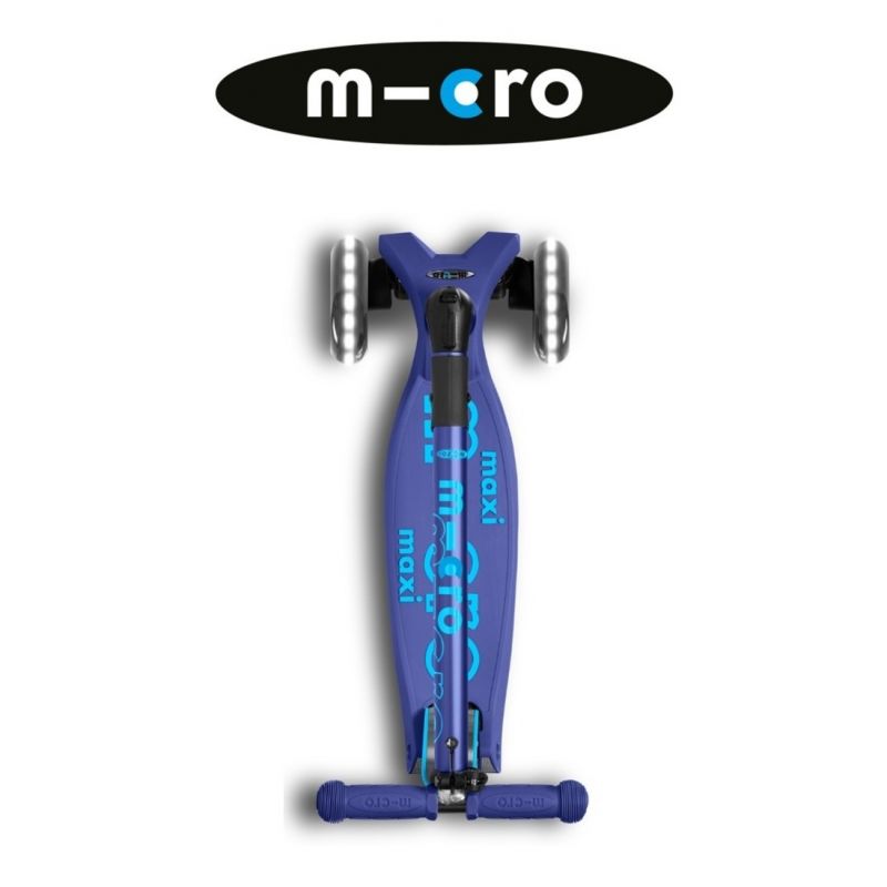 Monopatin Maxi Deluxe Plegable Led Azul Marino