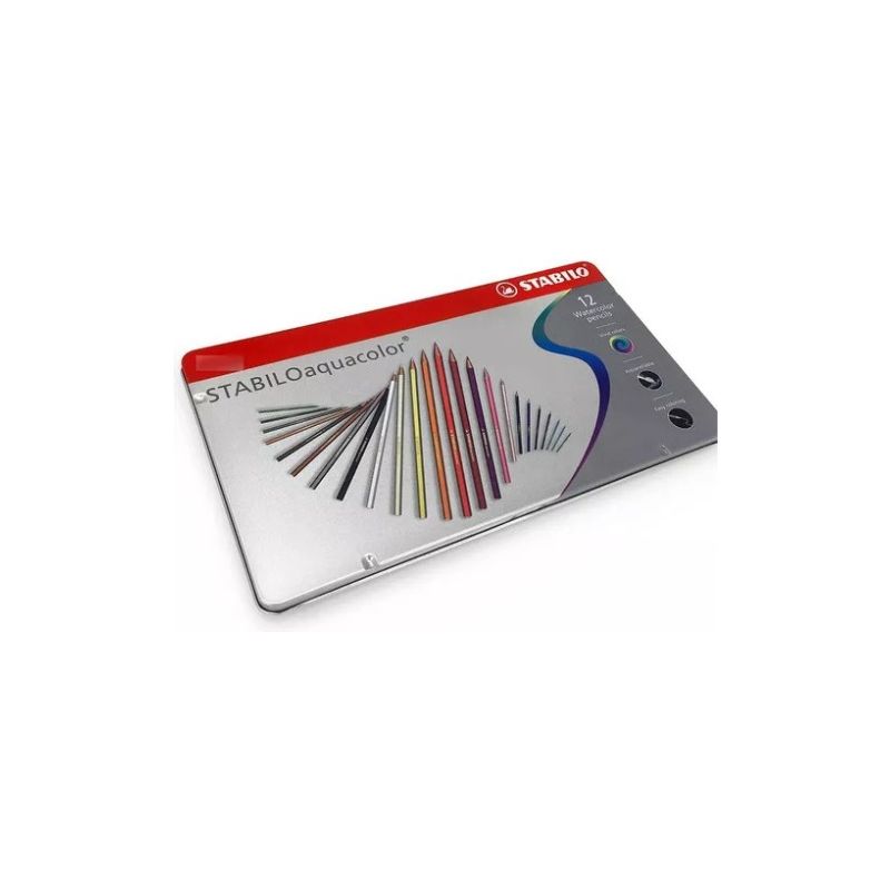 Lapices Acuarelables Stabilo Aquacolor En Lata X12