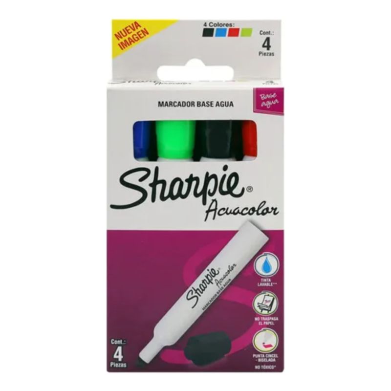 Marcador Acuacolor  Base Agua X4