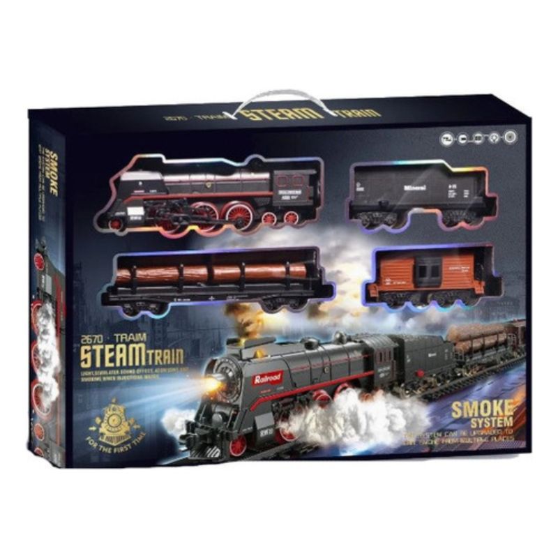 Tren De Carga A Bateria Con Luz Y Efecto Humo Usb 2670