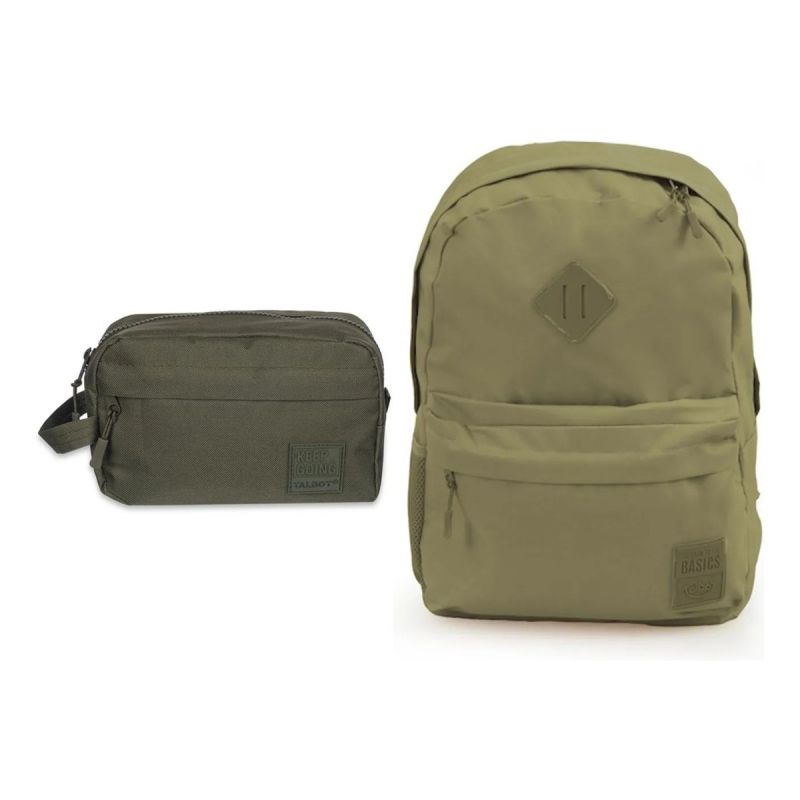 Kit Escolar Mochila + Cartuchera Clasiccs Verde