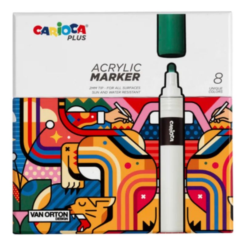 Marcadores Acrylic Surtidos Caja X8 Colores Multicolor