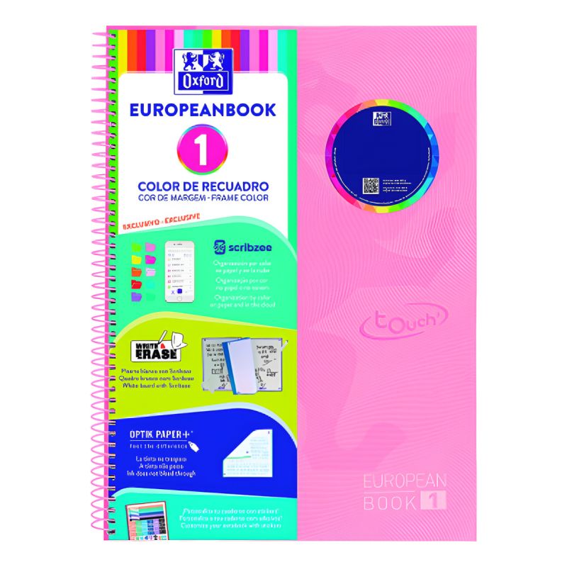 Cuaderno European Book 5 Materias A4 Fucsia 400075564