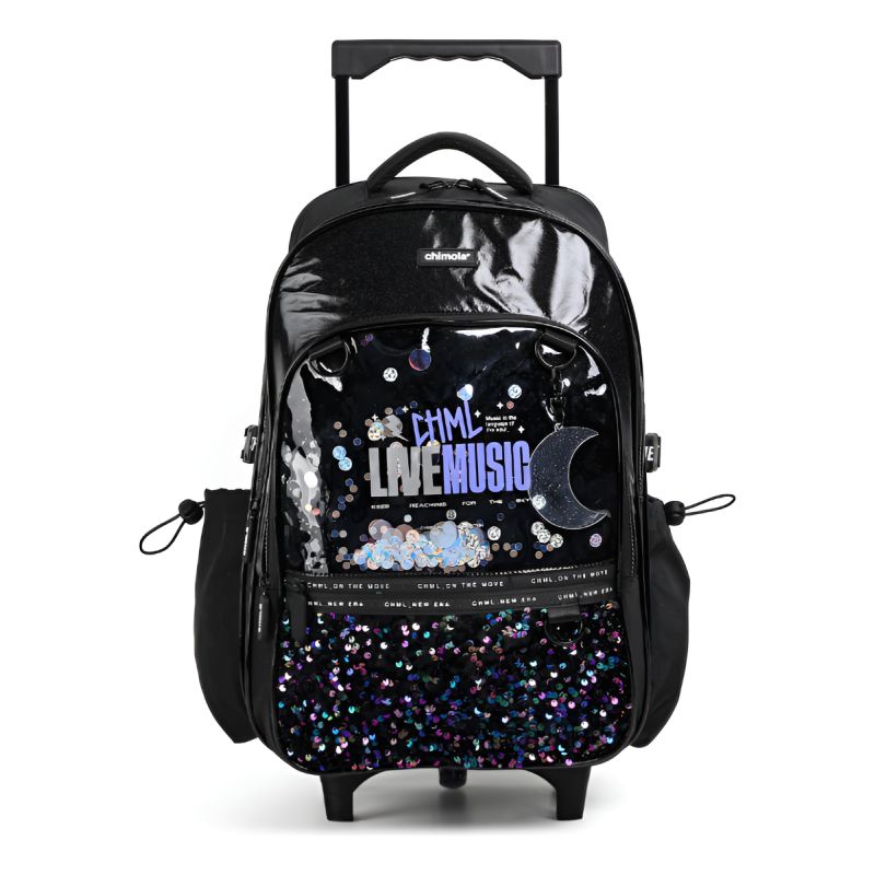 Mochila Con Carro De 18" Cloud Black Chimol Tr136 Negro