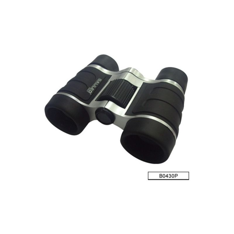 Binocular Recubierto en Goma 4x30 Plateado