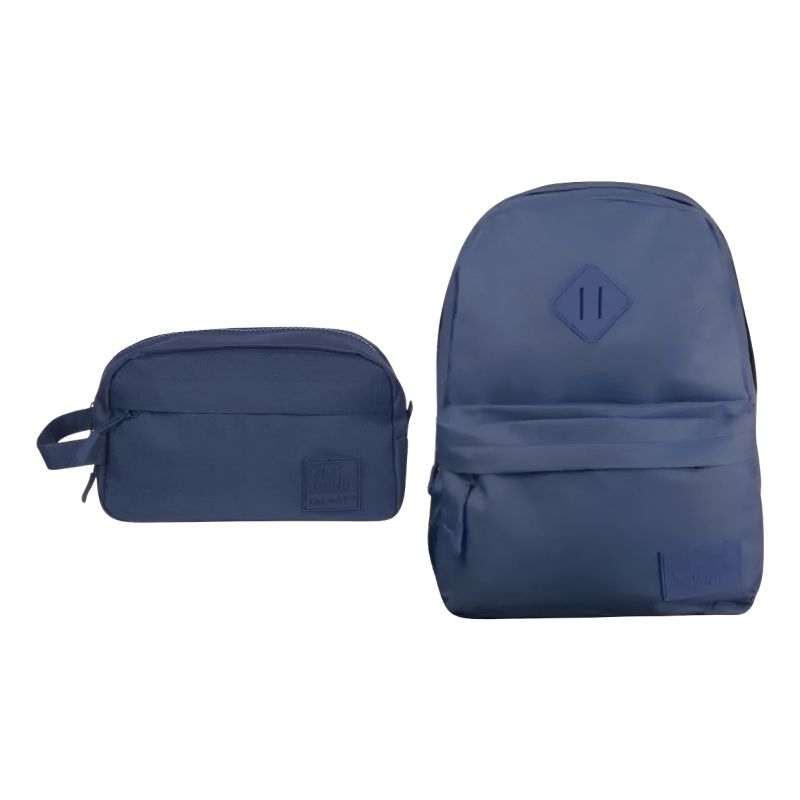 Kit Escolar Mochila + Cartuchera Clasiccs Azul Noche