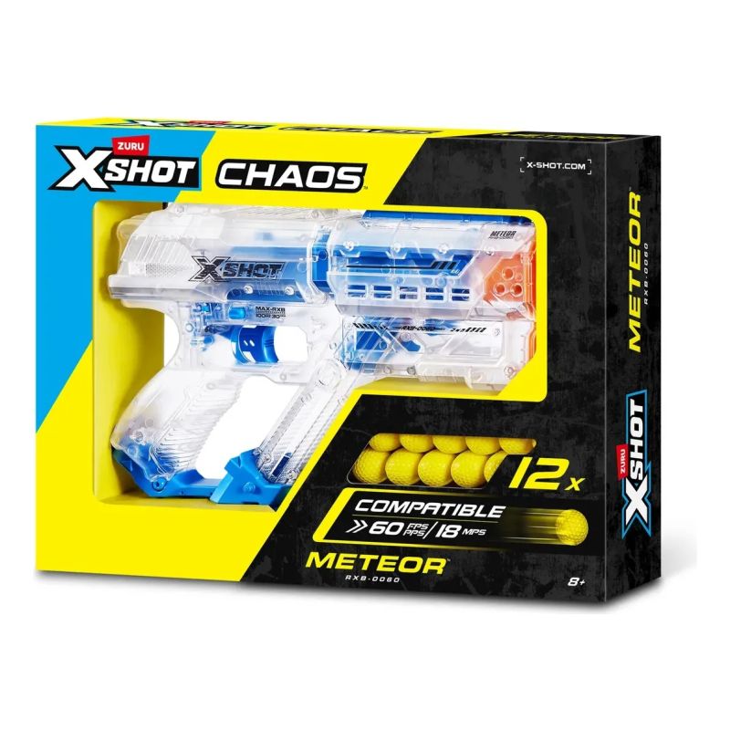 X-shot Chaos Meteor Pistola Con 12 Bolas 