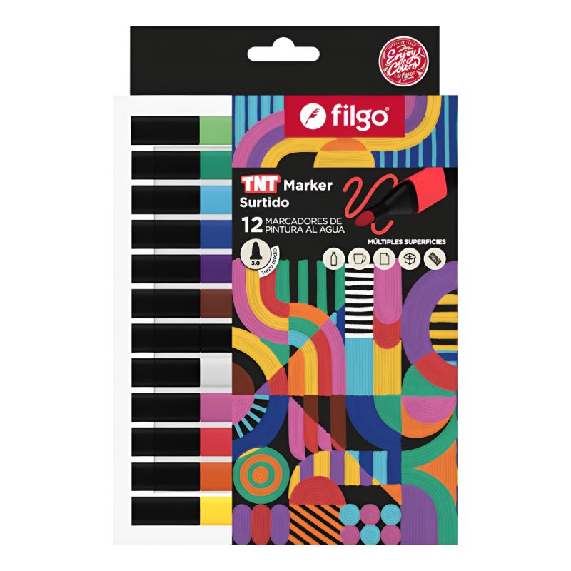 Marcador Pintura Al Agua Tnt Marker X12