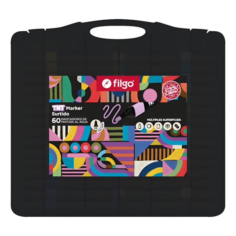 Marcadores Pintura Al Agua Tnt Valija X60