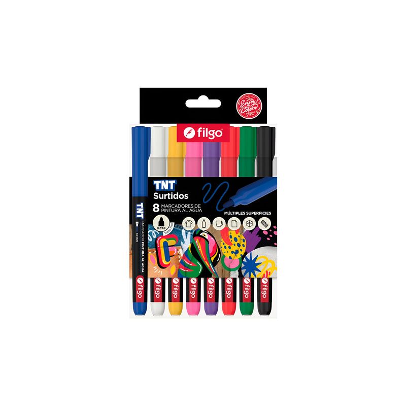 Marcadores TNT Al Agua 1.0mm Surtidos X8u