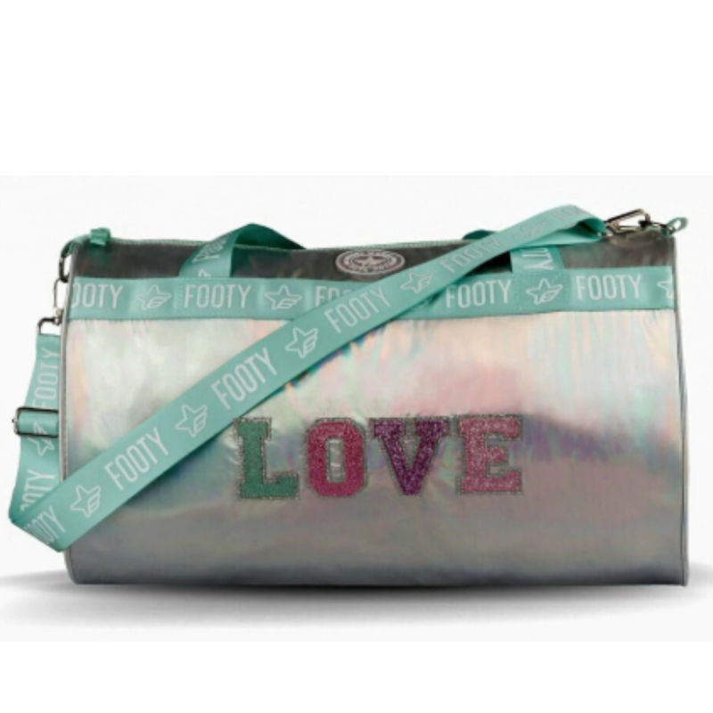 Bolso Deportivo Love Metalizado Plateado