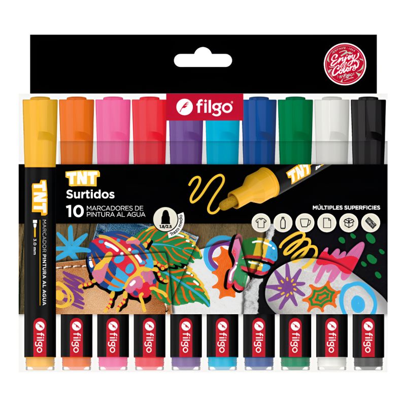 Marcadores Tnt Filgo Pintura Al Agua 3.0mm X10