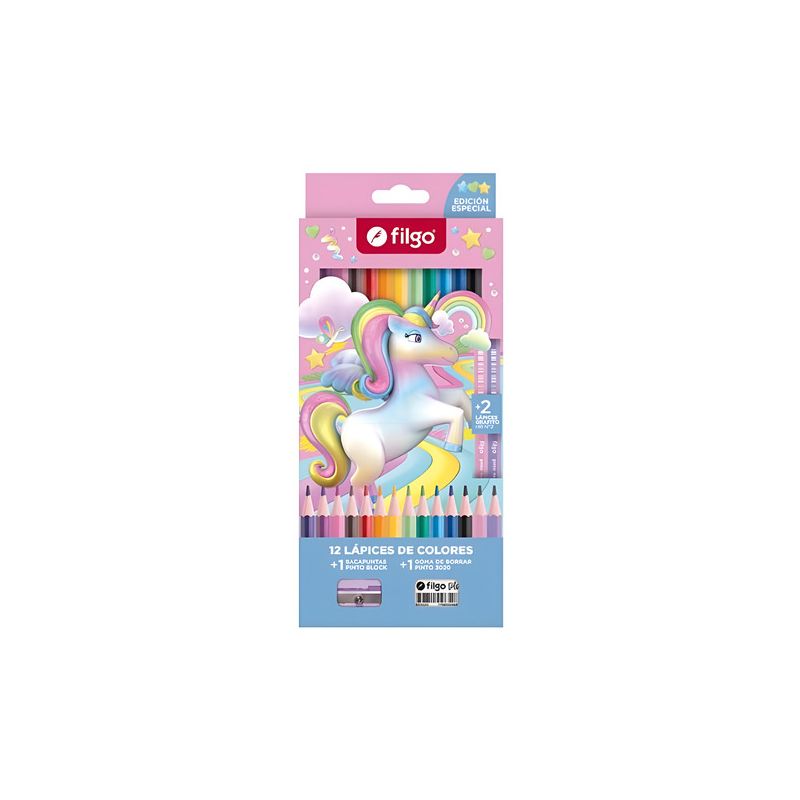 Lápices De Colores x 12 Unicornio 