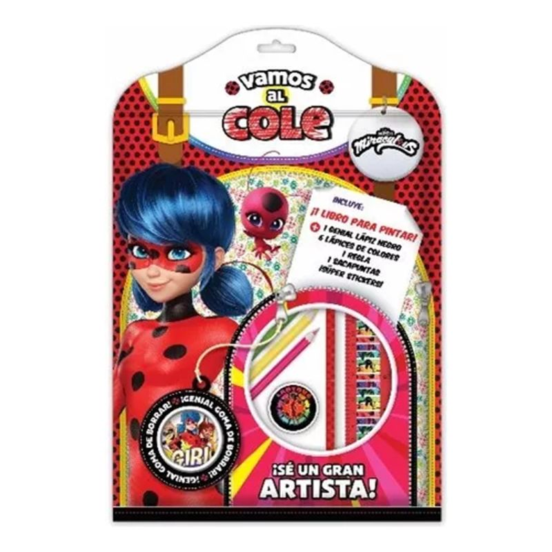 Libro Para Pintar Vamos Al Cole Miraculous