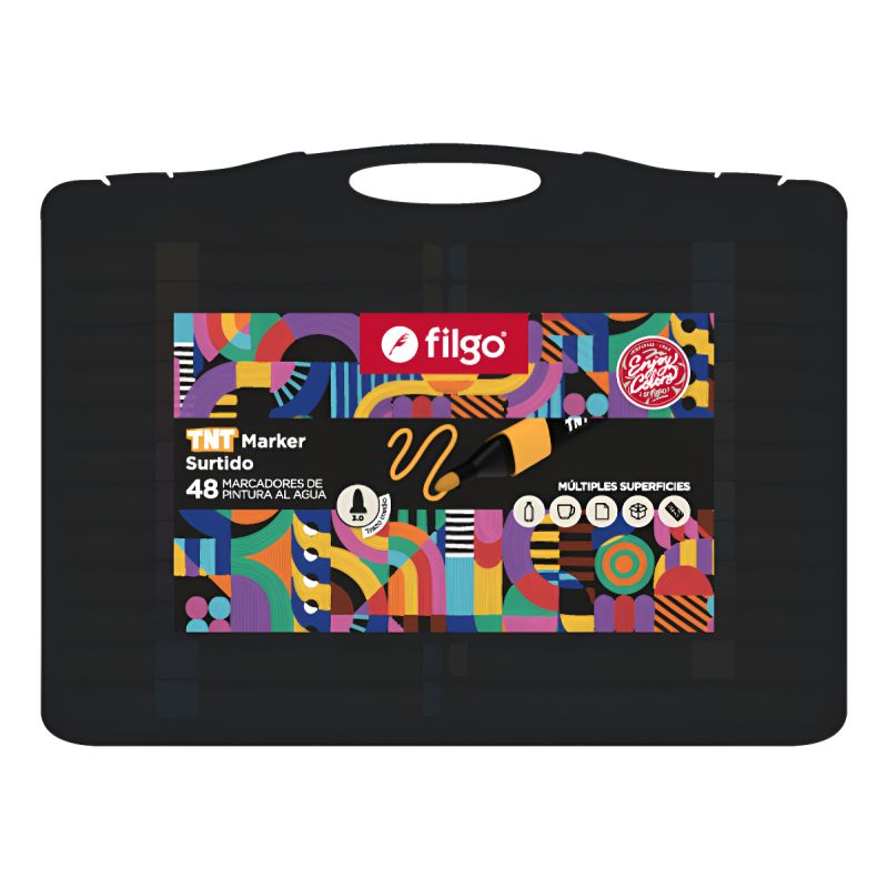 Marcador De Pintura Al Agua Tnt Valija X48
