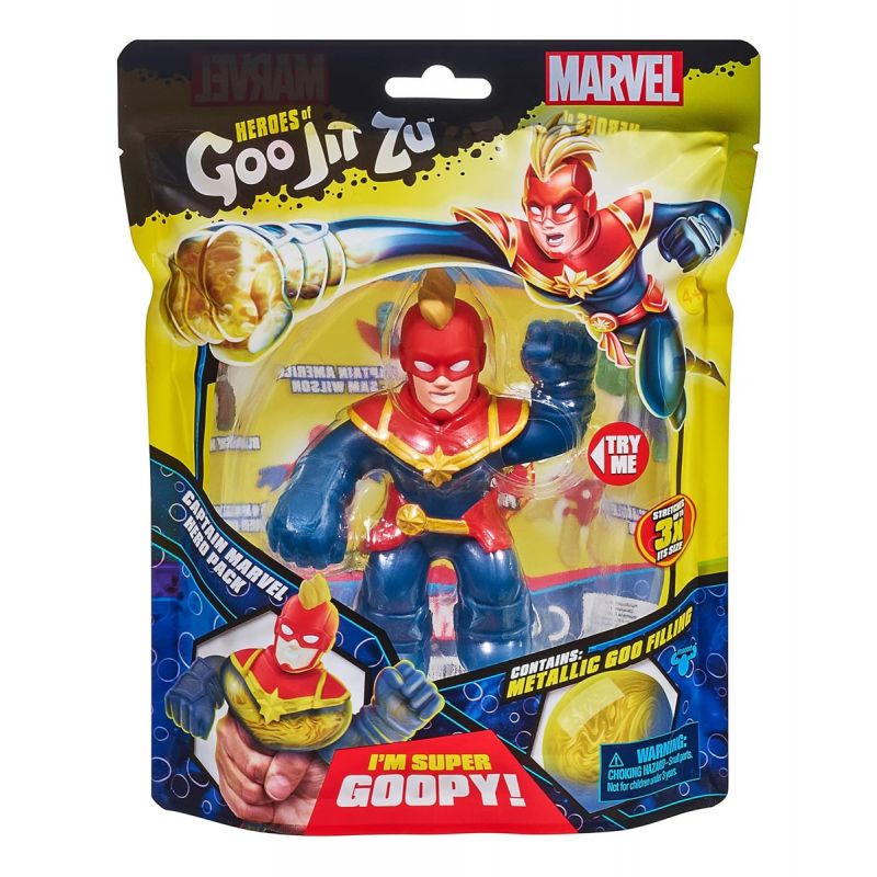 Goo Jit Zu Muñeco Figura Super Heroes - Capitan Marvel
