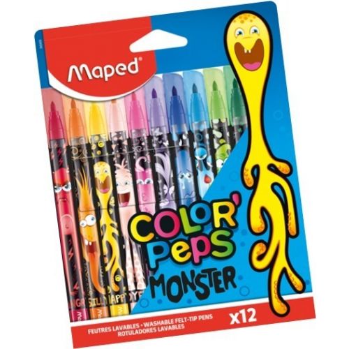 Marcadores Fibras Color Peps Monster X12 